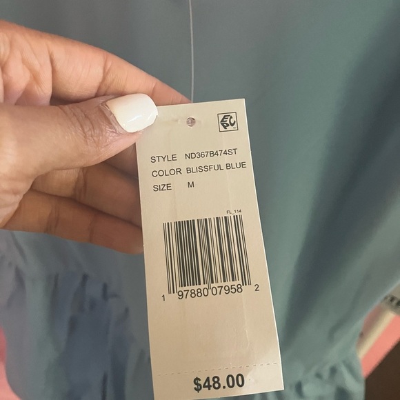 Blue Sleeveless Bubble Mini Dress - Picture 4 of 4